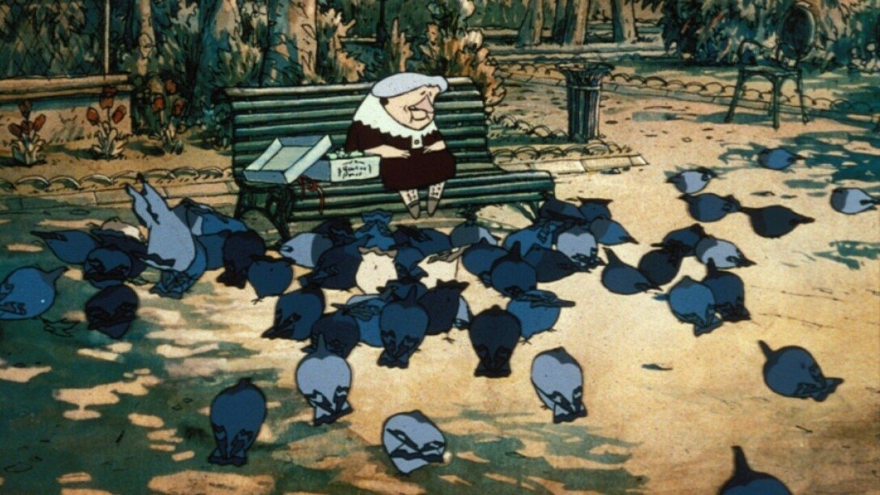 The Old Lady and the Pigeons Poster