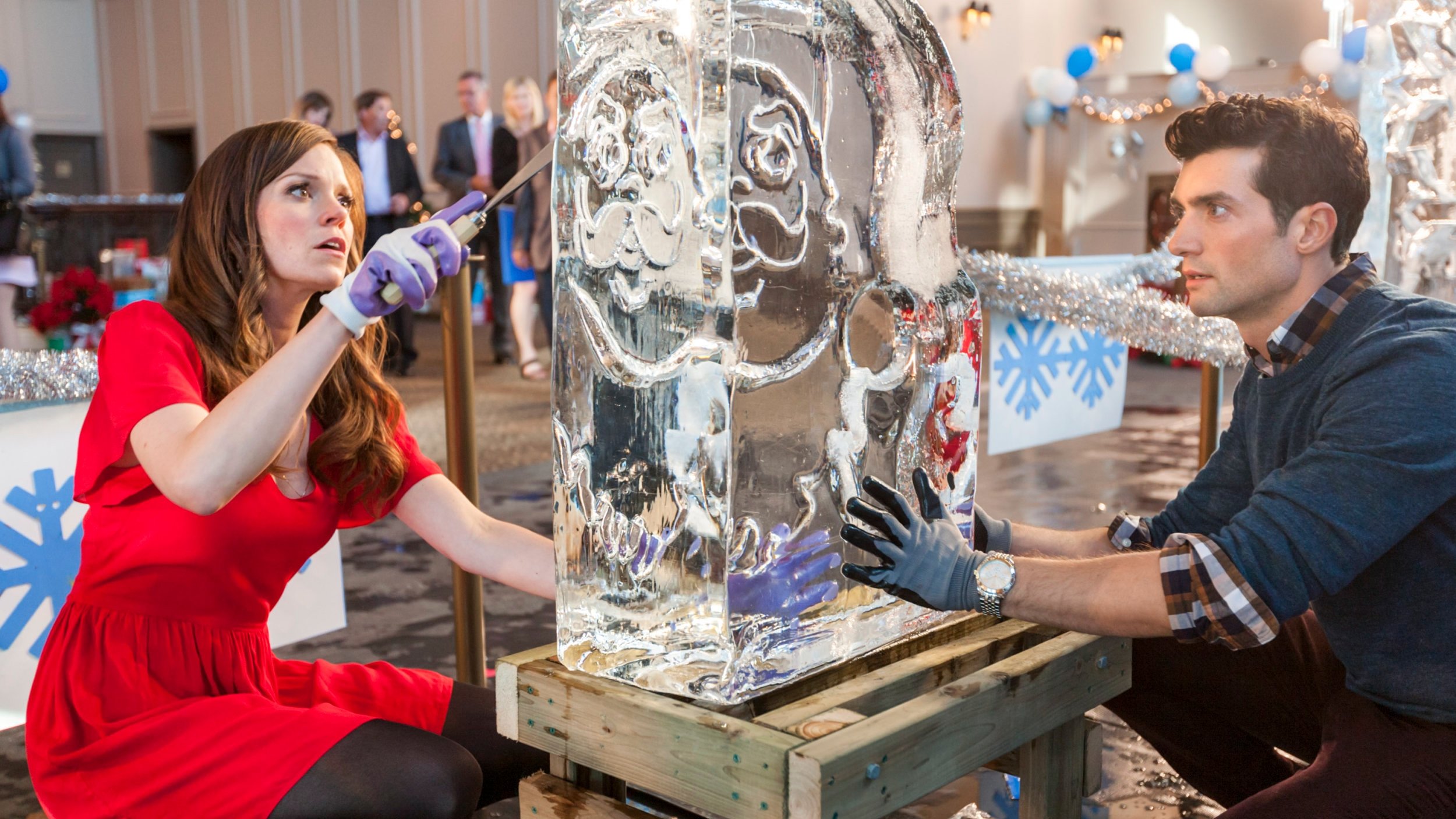 Ice Sculpture Christmas Poster